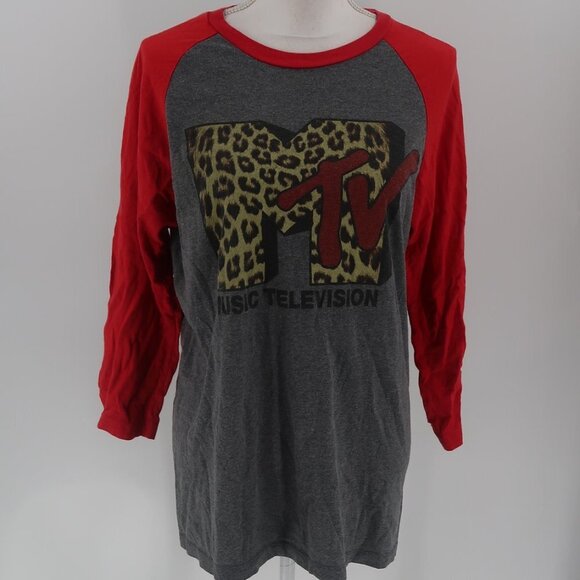 MTV Tops - MTv Music Television Baseball Style 3/4 Sleeve T-Shirt Size Medium